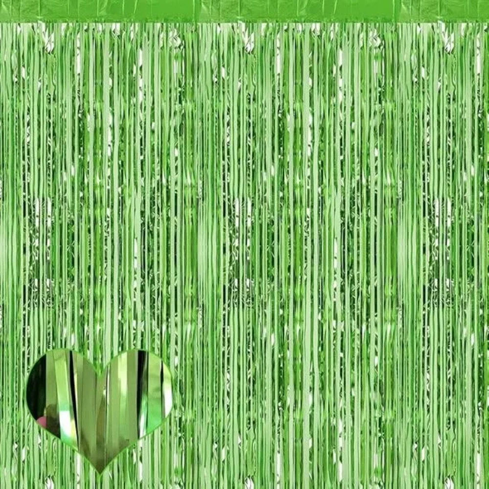 Green Metallic Foil‎ Fringe Curtain Tinsel Backdrop Party Decor ST. PATTY'S DAY
